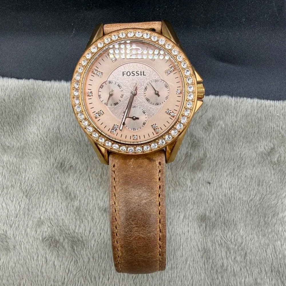 Vintage Fossil Watch‎ Riley Women's Rose Gold Tone UNTESTED